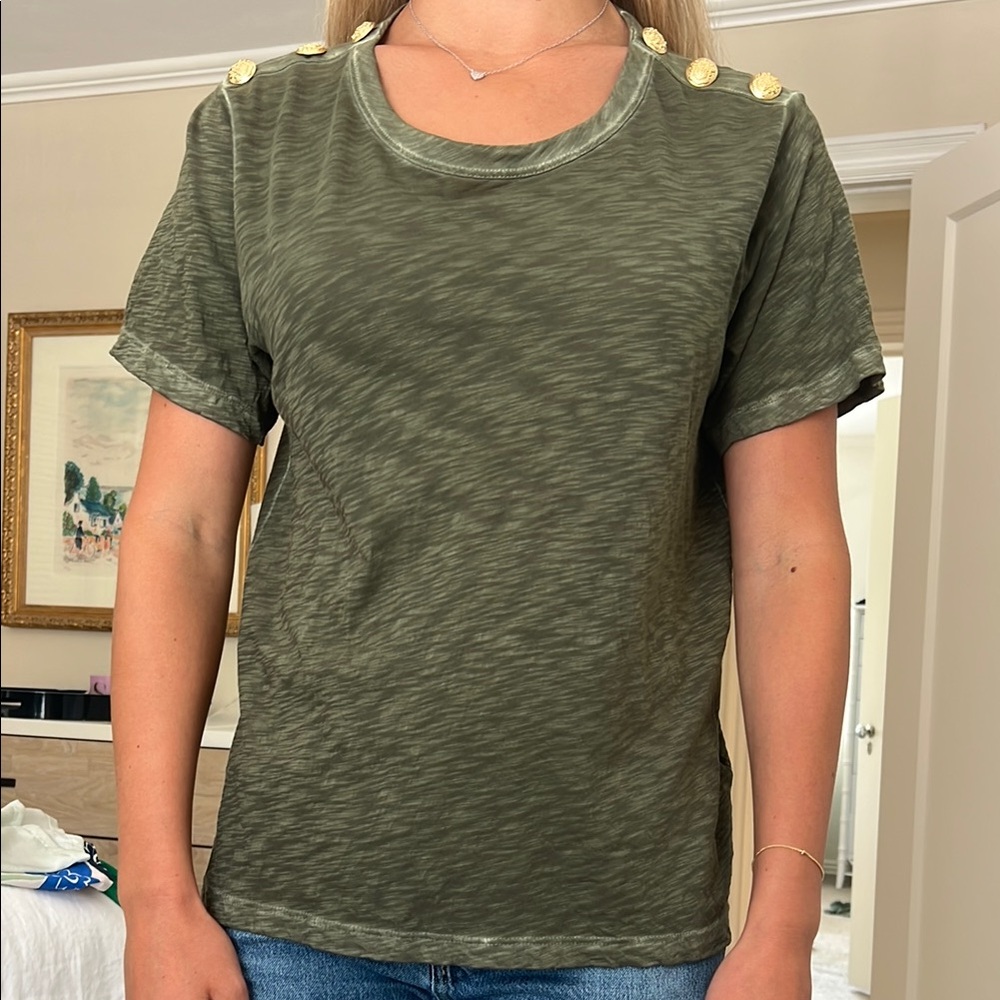 Veronica Beard Green Short Sleeve Tee